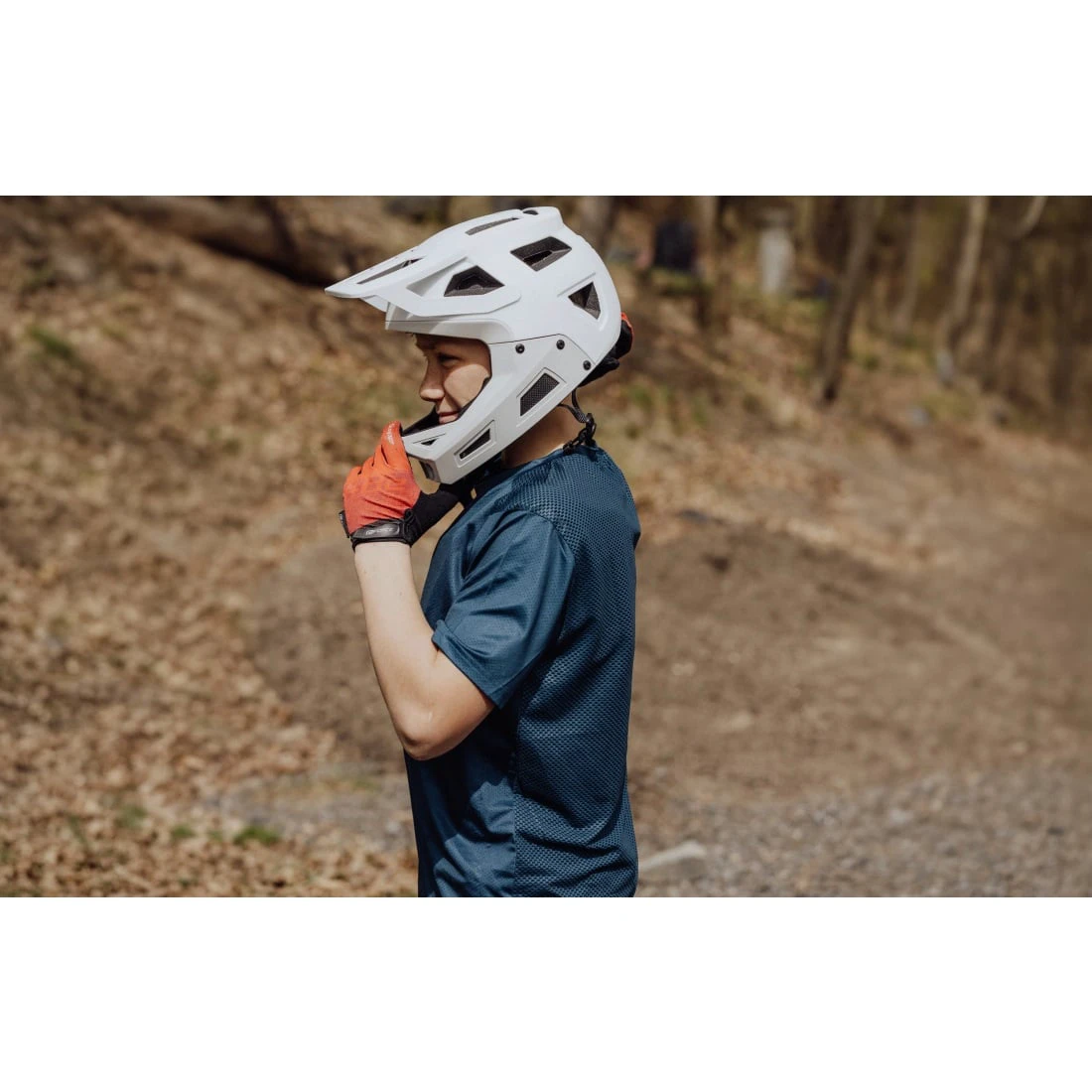 5. Casca full-face Force DROP downhill, alb gri, 55-58cm (S M) Alb/Gri, 55-58cm