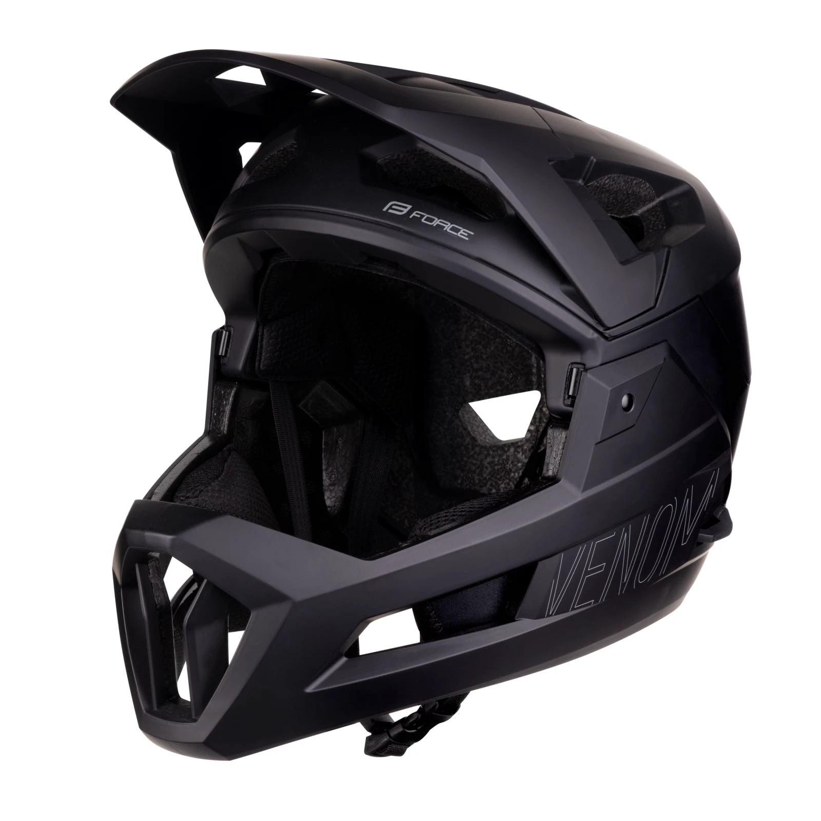 1. Casca full-face Force Venom Downhill, negru, L-XL, 58-61cm 58-61cm, Negru