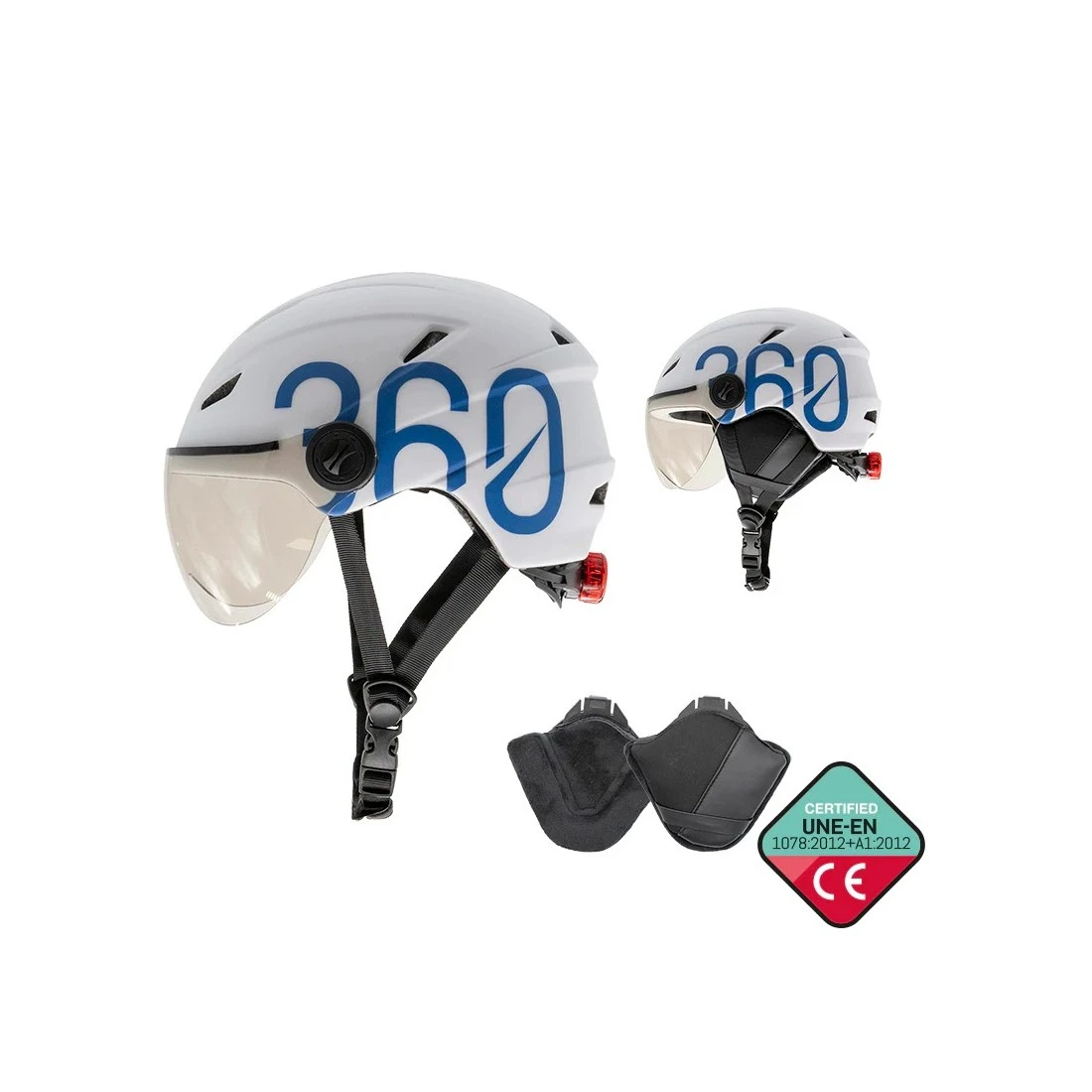 1. Casca GLOOB Urban cu urechi detasabile Alb-Albastru L (58-61cm) 58-61cm, Alb/Albastru