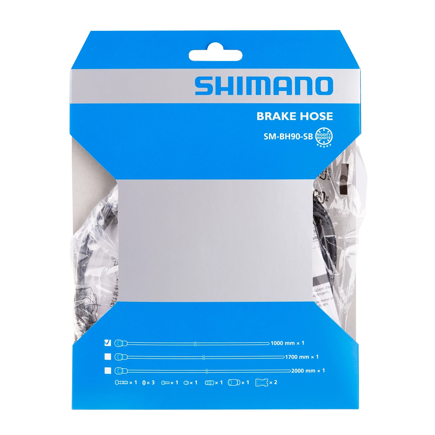3. Conducta hidraulica Shimano SM-BH90-SB, 1000mm, Negru, conector BL drept (neasamblat), cu unitate de conectare 1000mm