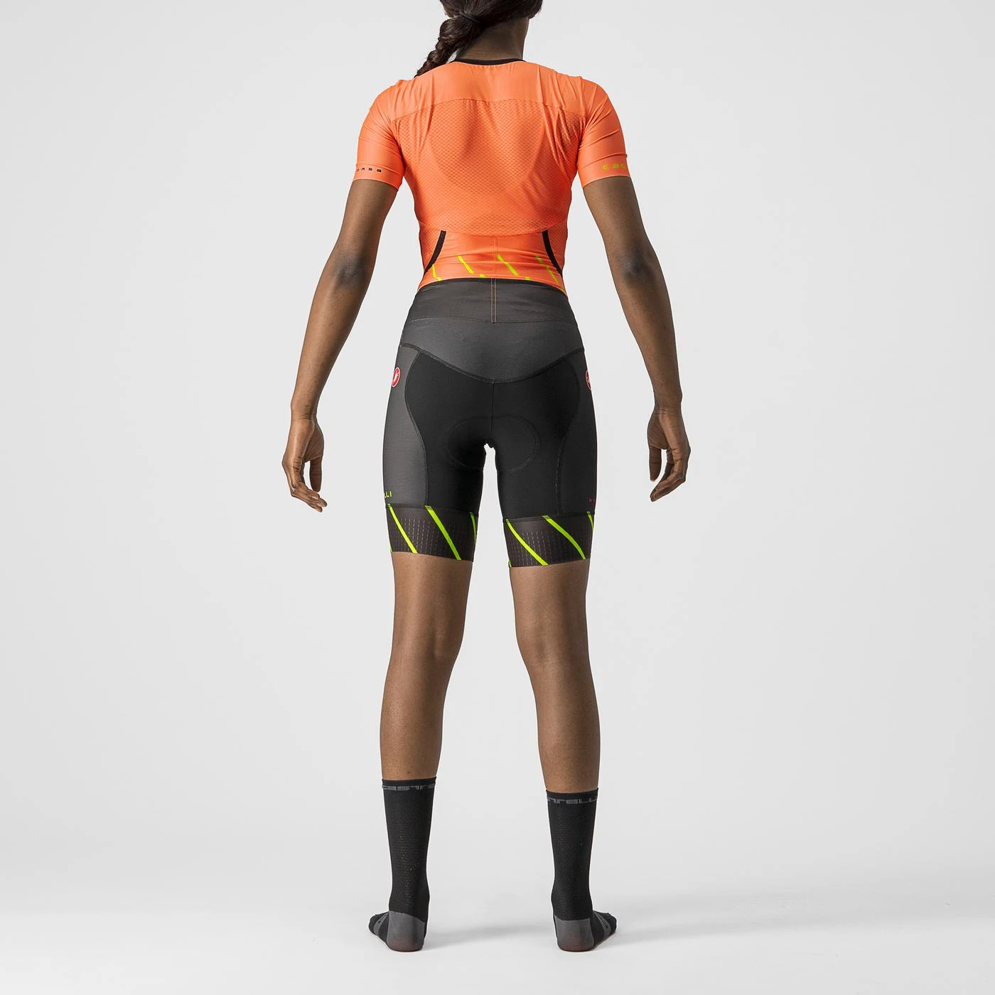 2. Costum de triatlon cu maneca scurta Castelli Free Sanremo W SS, de dama, Portocaliu Negru, XS XS, Portocaliu/Negru