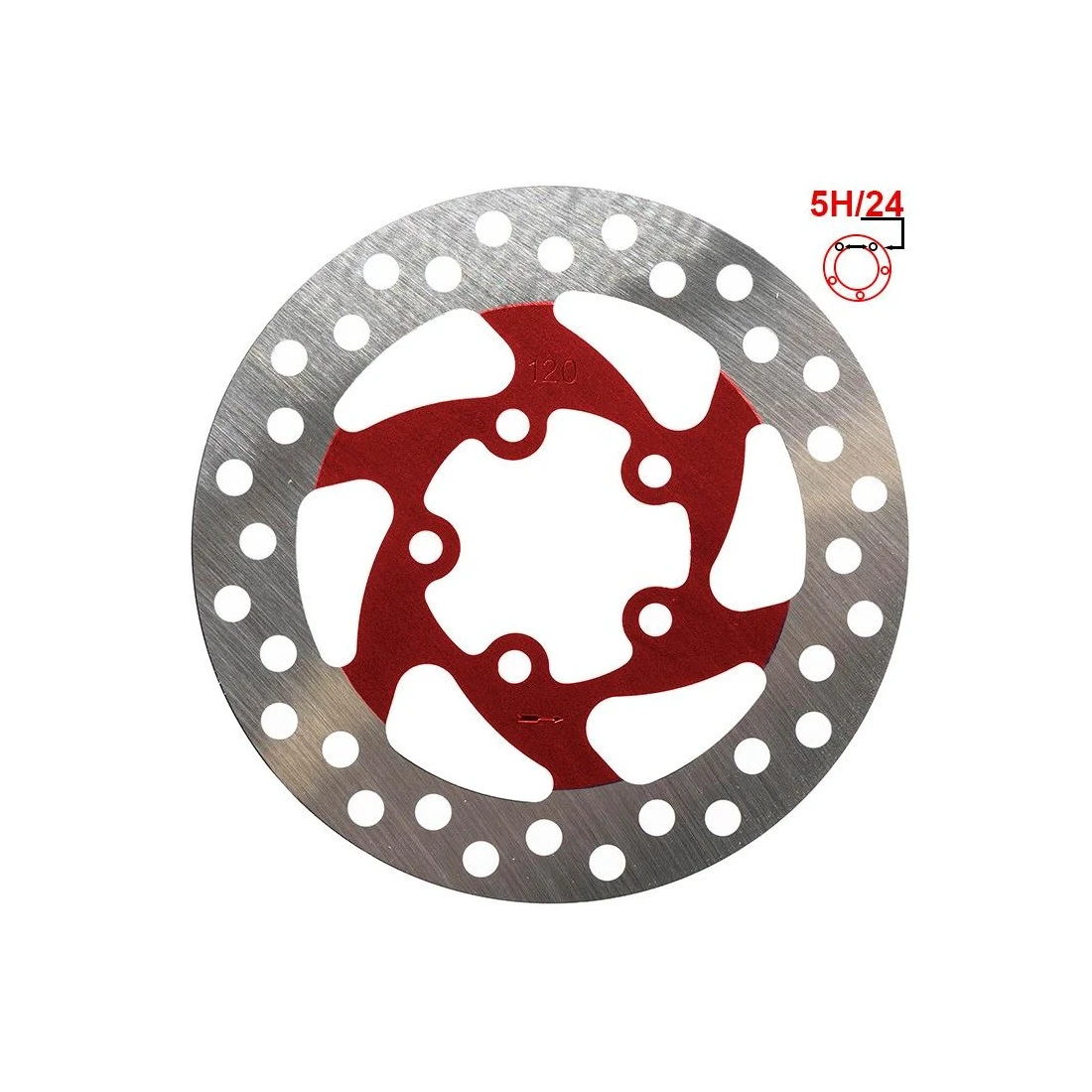 Disc frana 120mm 5 gauri Rosu Rosu - 111334