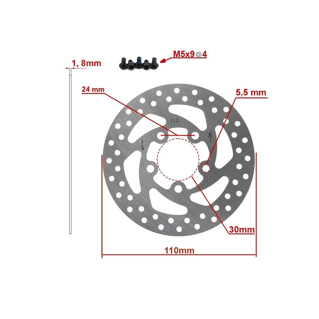 2. Disc frana DV5 110mm pentru XIAOMI Essential si 1S