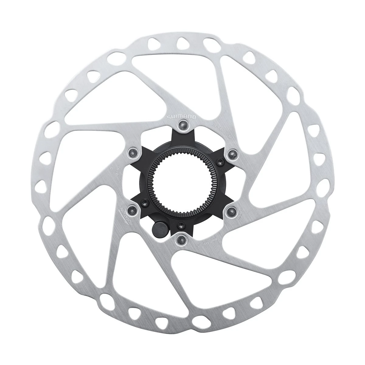 1. Disc frana Shimano RT-EM600-M, Center Lock, piulita cu caneluri externe, 180mm 180mm, piulita cu caneluri externe