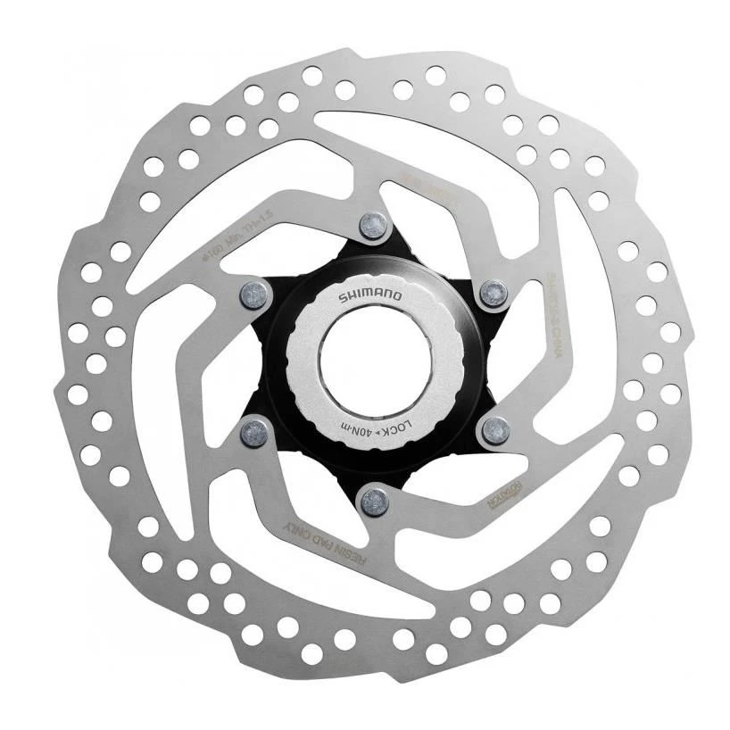 1. Disc frana Shimano SM-RT10-M, Center Lock, piulita cu caneluri interne si externe, 180mm 180mm, 180mm