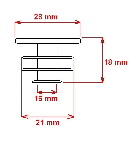 2. Dop ghidon Force PVC 20mm, Negru (1 bucata)