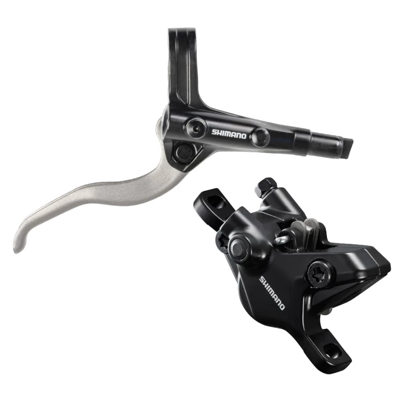 1. Frana hidraulica disc Shimano BL-MT401(L), BR-MT420(F), J-Kit, levier Argintiu, conducta SM-BH90 1000mm, placute Resin, Stanga Fata