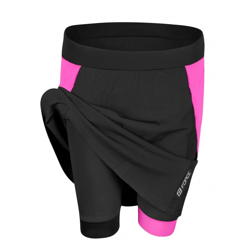 3. Fusta cu pantaloni scurti cu bazon Force Daisy negru roz M M, Negru/Roz