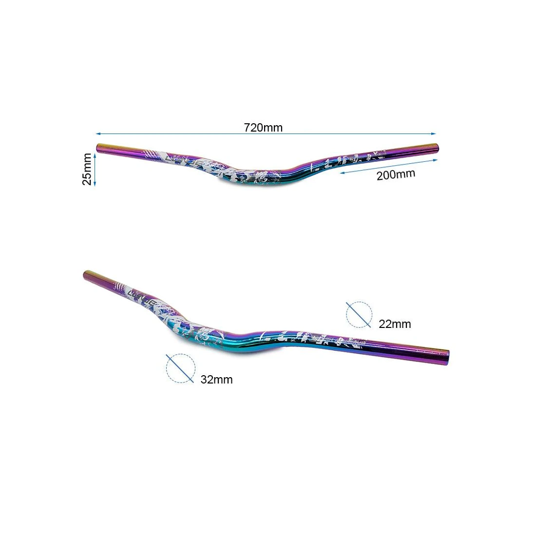 2. Ghidon 720mm cu rise 25mm multicolor 1 Iridiscent