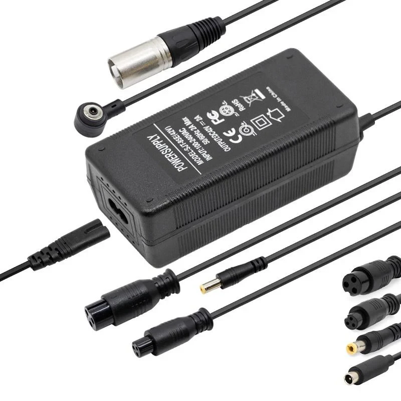 2. Incarcator universal baterie trotineta electrica 36V 2A connector GX16 GX12 DC5.5mm DC8mm XLR