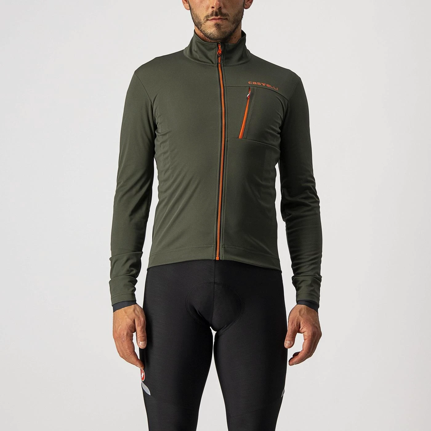 Jacheta Castelli Go, kaki rosu flacara, XL XL, Kaki/Rosu - 107010