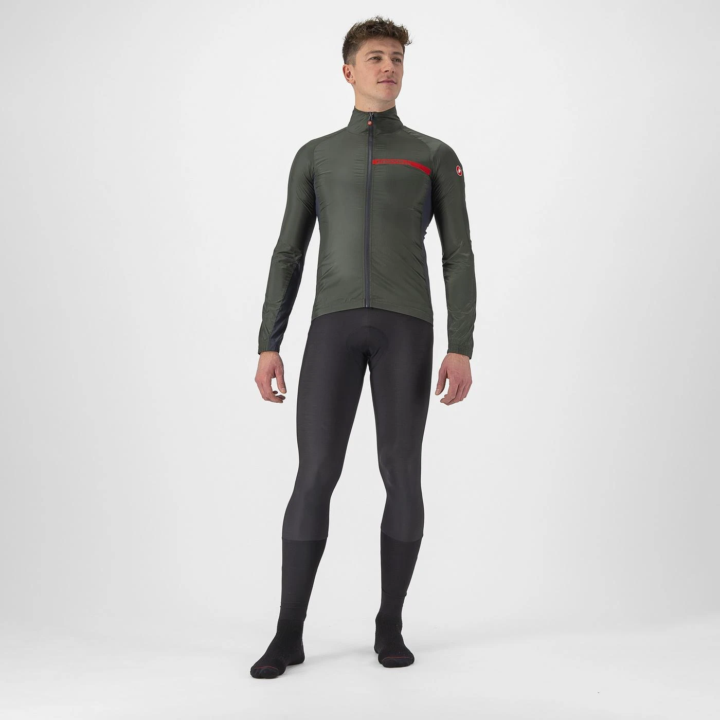 7. Jacheta Castelli Squadra Stretch, kaki gri inchis, S S, Kaki/Antracit