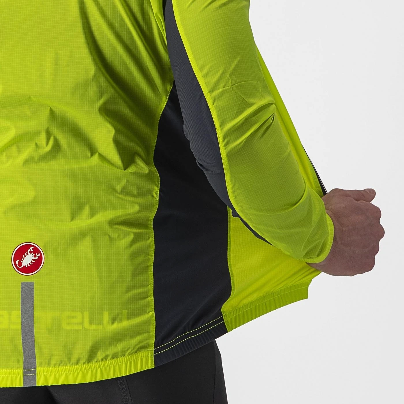 3. Jacheta de vant Castelli Squadra Stretch, pt barbati, lime electric gri inchis, M Lime Electric/Gri Inchis, M