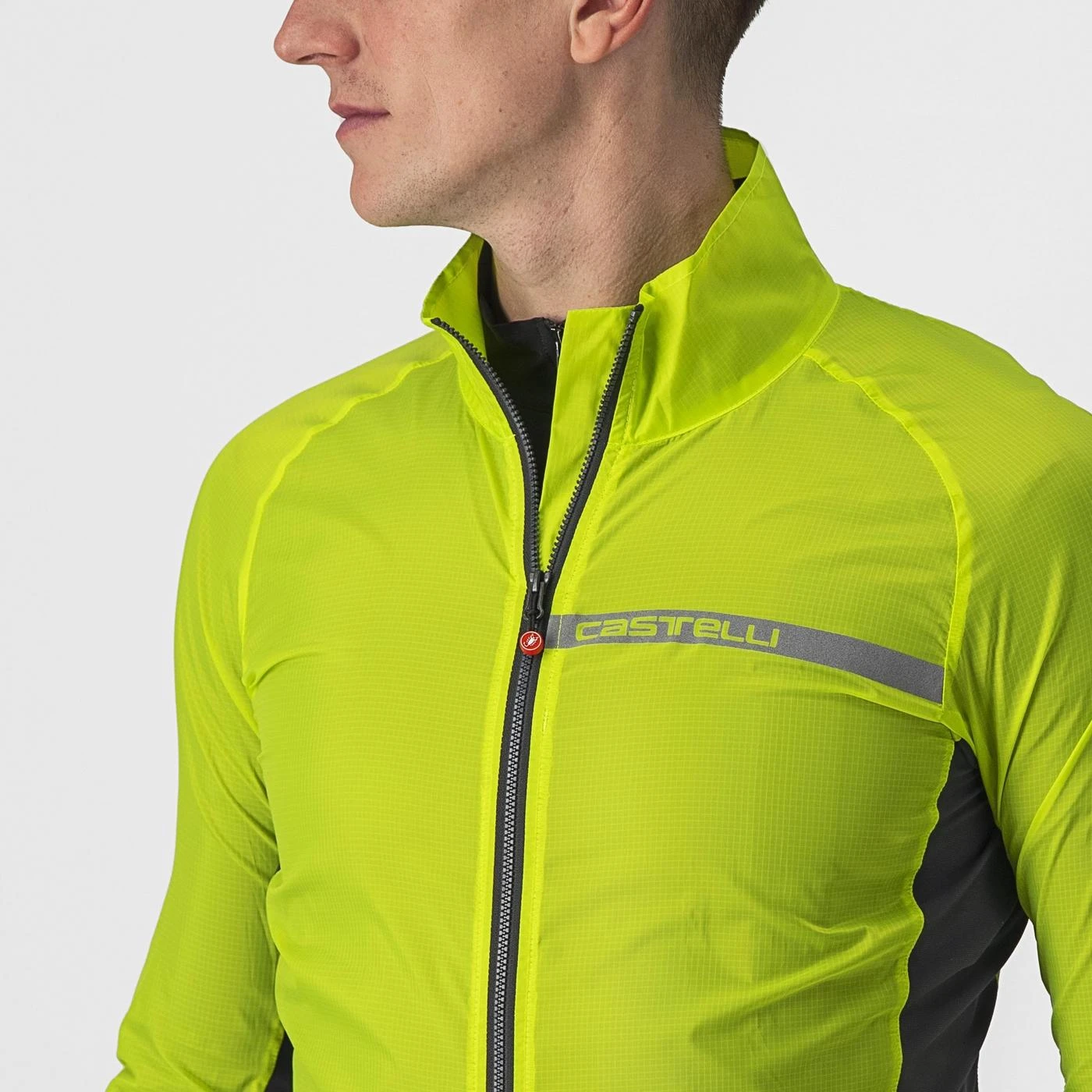 5. Jacheta de vant Castelli Squadra Stretch, pt barbati, lime electric gri inchis, M Lime Electric/Gri Inchis, M