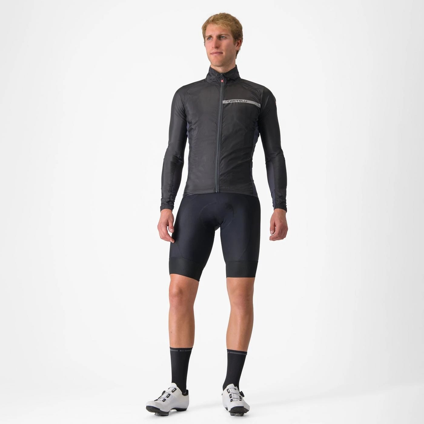 7. Jacheta de vant Castelli Squadra Stretch, pt barbati, negru deschis gri inchis, XXXL Negru Deschis/Gri Inchis, XXXL