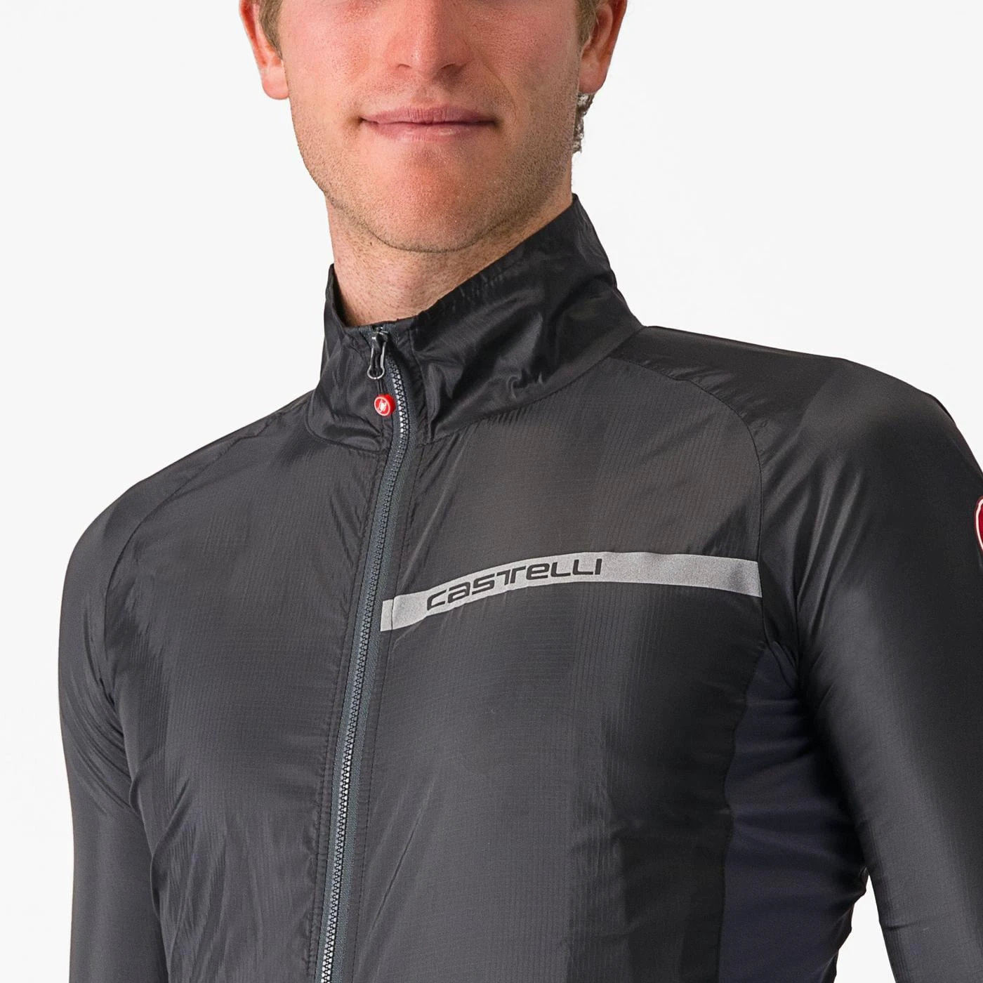 3. Jacheta de vant Castelli Squadra Stretch, pt barbati, negru deschis gri inchis, XXXL Negru Deschis/Gri Inchis, XXXL