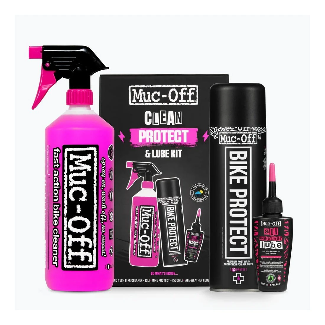 1. Kit intretinere Muc-Off Clean Protect and All Weather Lube