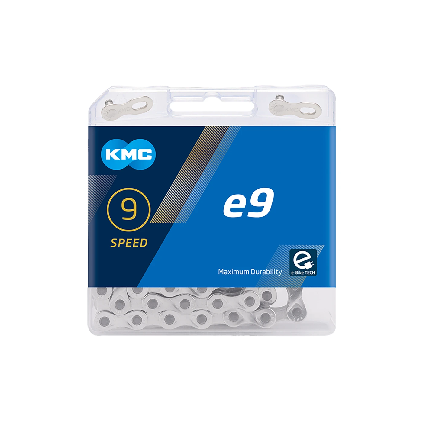 2. Lant KMC E9 Silver 9 vit, Ebike, Argintiu, 122 zale 122L