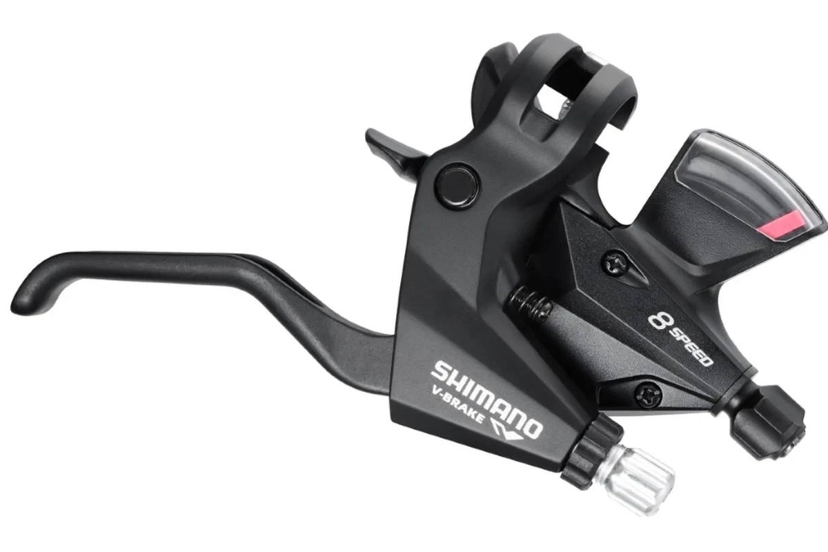 3. Manete schimbator frana Shimano Altus ST-M310-L-2, Rapidfire Plus, set, 3x8 viteze, V-Brake, negru