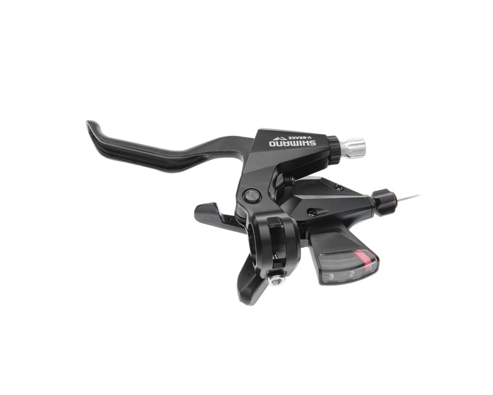 2. Manete schimbator frana Shimano Altus ST-M310-L-2, Rapidfire Plus, set, 3x8 viteze, V-Brake, negru