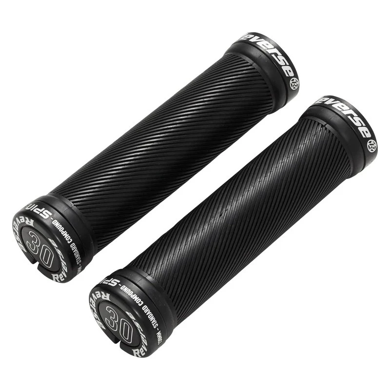 Mansoane Reverse Spin 30mm, Lock-On, lungime 130mm, Negru Negru - 106862