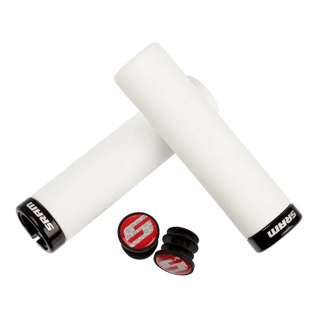 4. Mansoane Sram Locking Foam Grips 129mm Alb Negru Alb/Negru