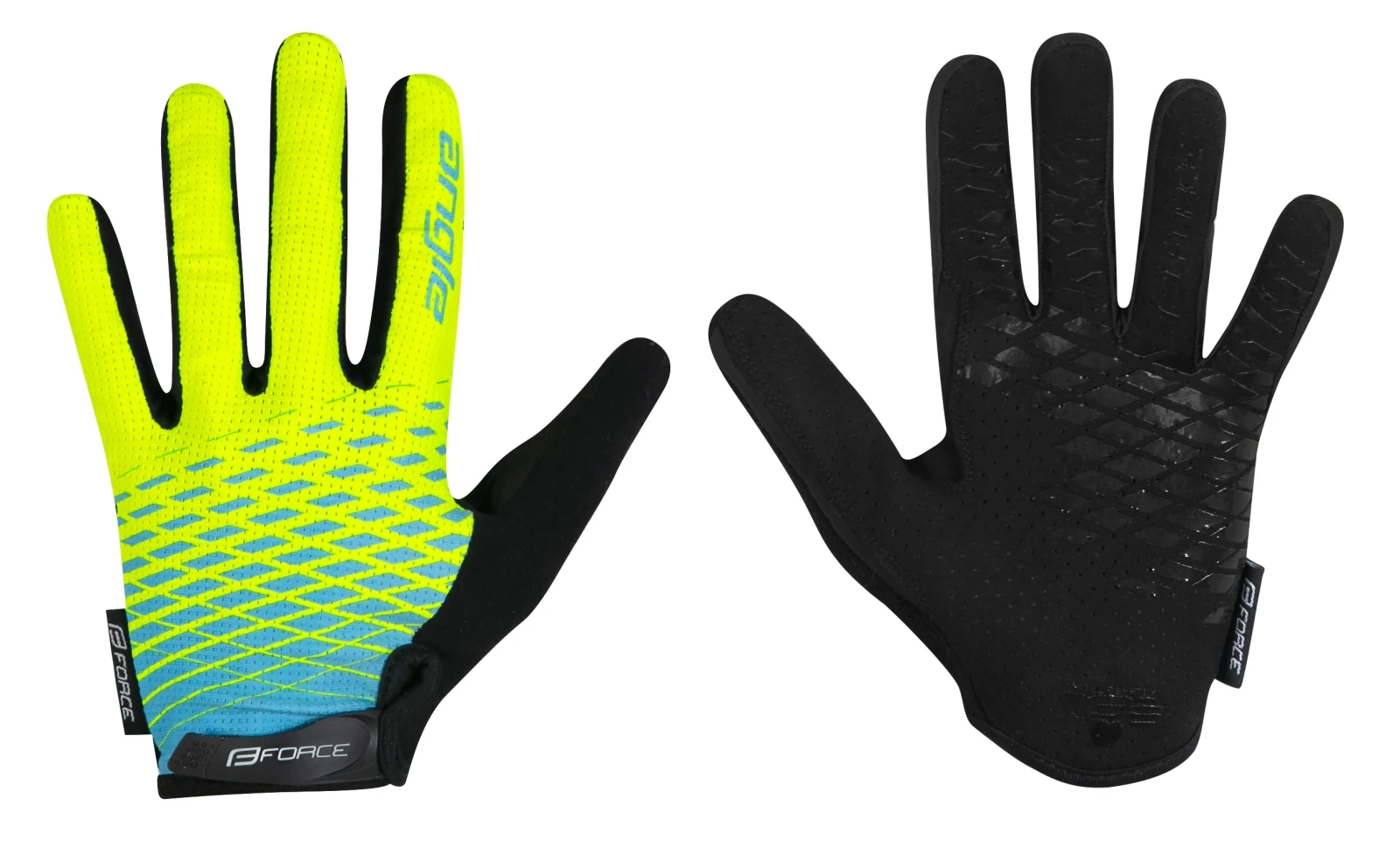1. Manusi Force MTB Angle, fluo albastru S S, Galben fluo/Bleu/Negru