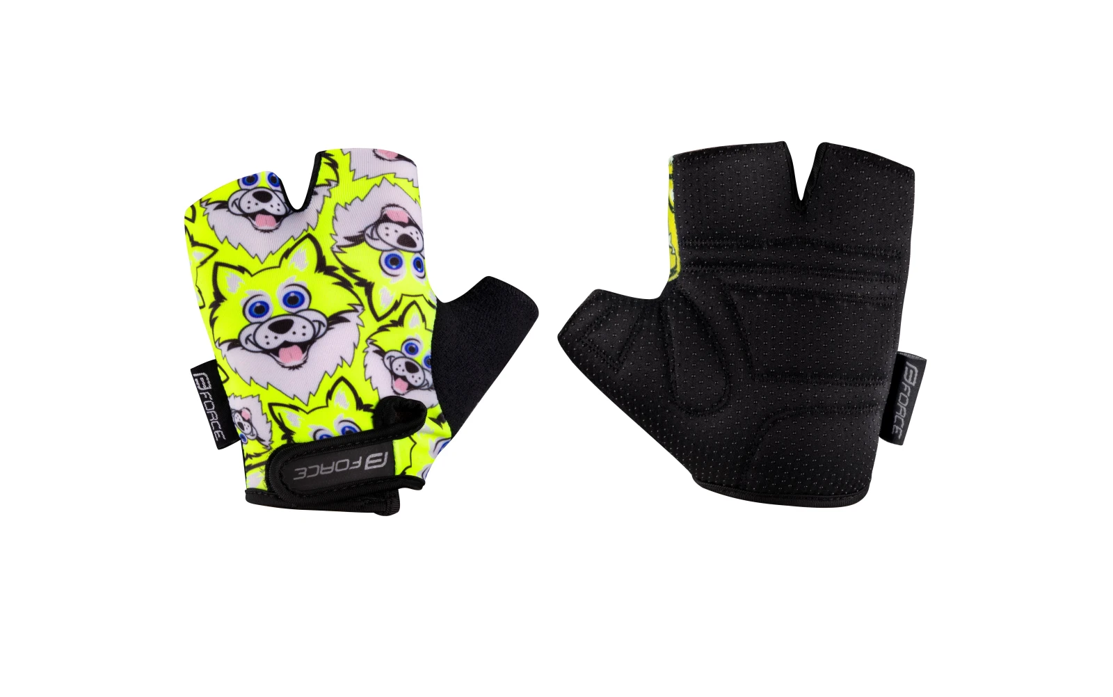 1. Manusi Force Wolfie Kid galben fluo L L, Galben fluo