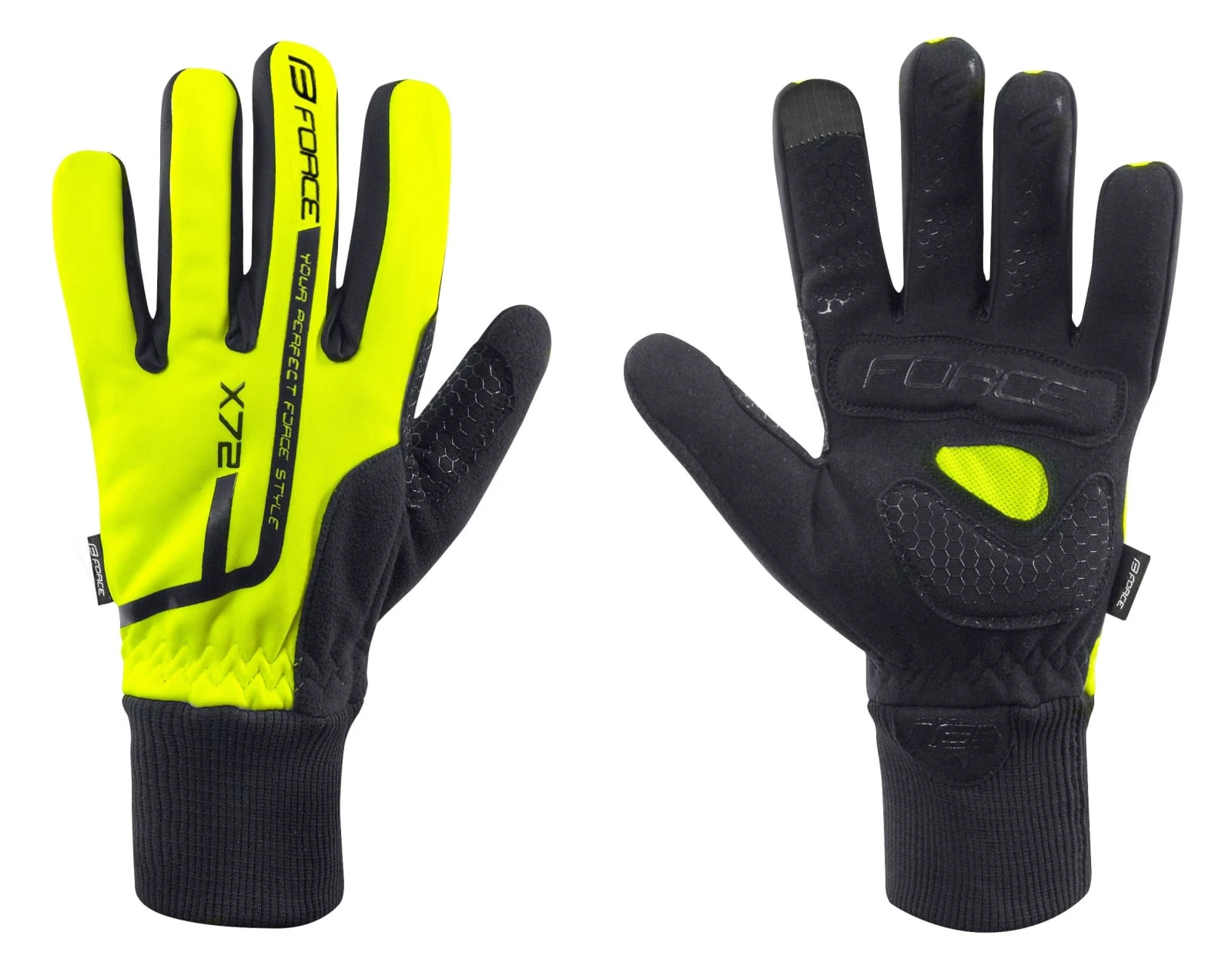 1. Manusi iarna Force X72 fluo M M, Galben fluo