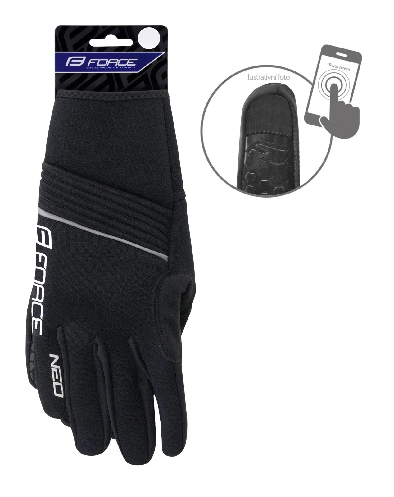2. Manusi neopren iarna Force Neo negre XXL XXL, Negru