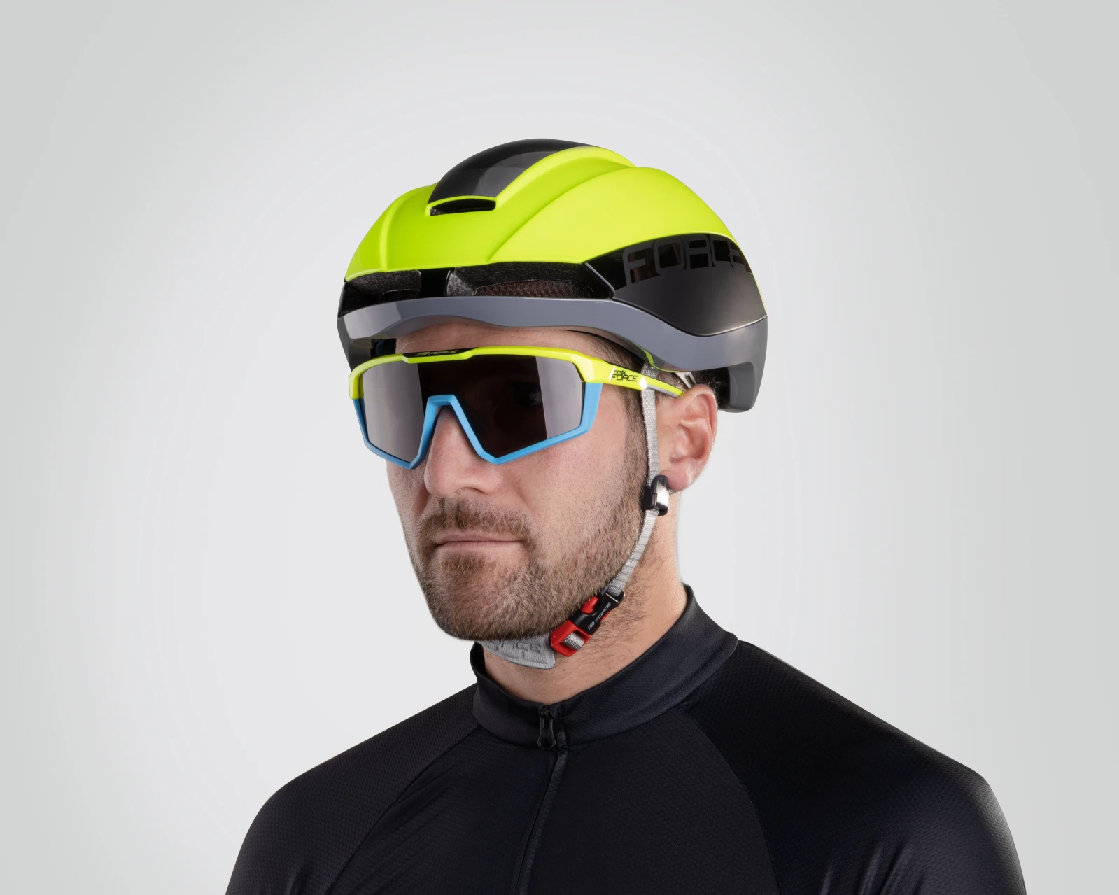 5. Ochelari Force Apex lentila negru contrast, fluo negru Galben fluo/Negru