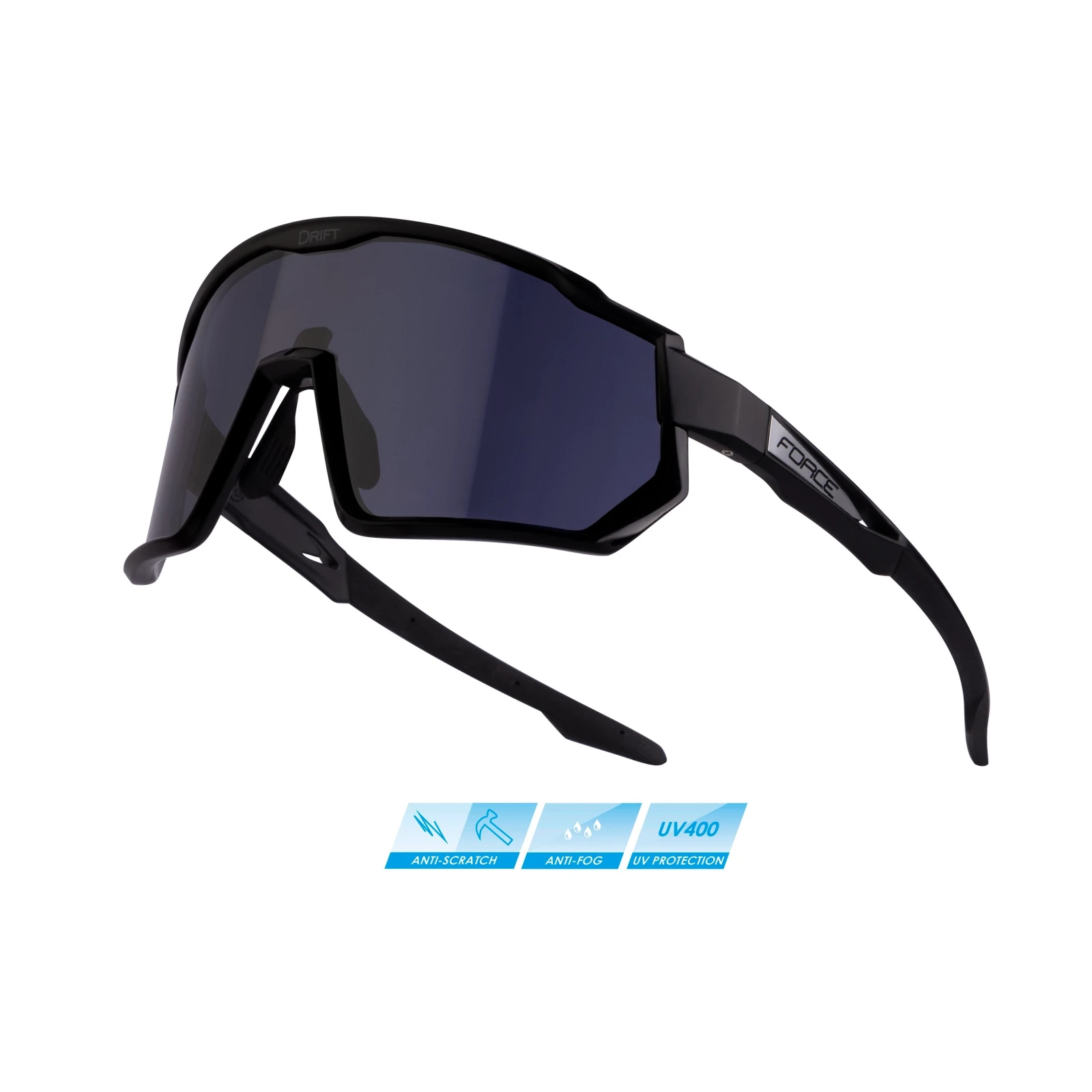 1. Ochelari Force Drift negri, lentile fumurii