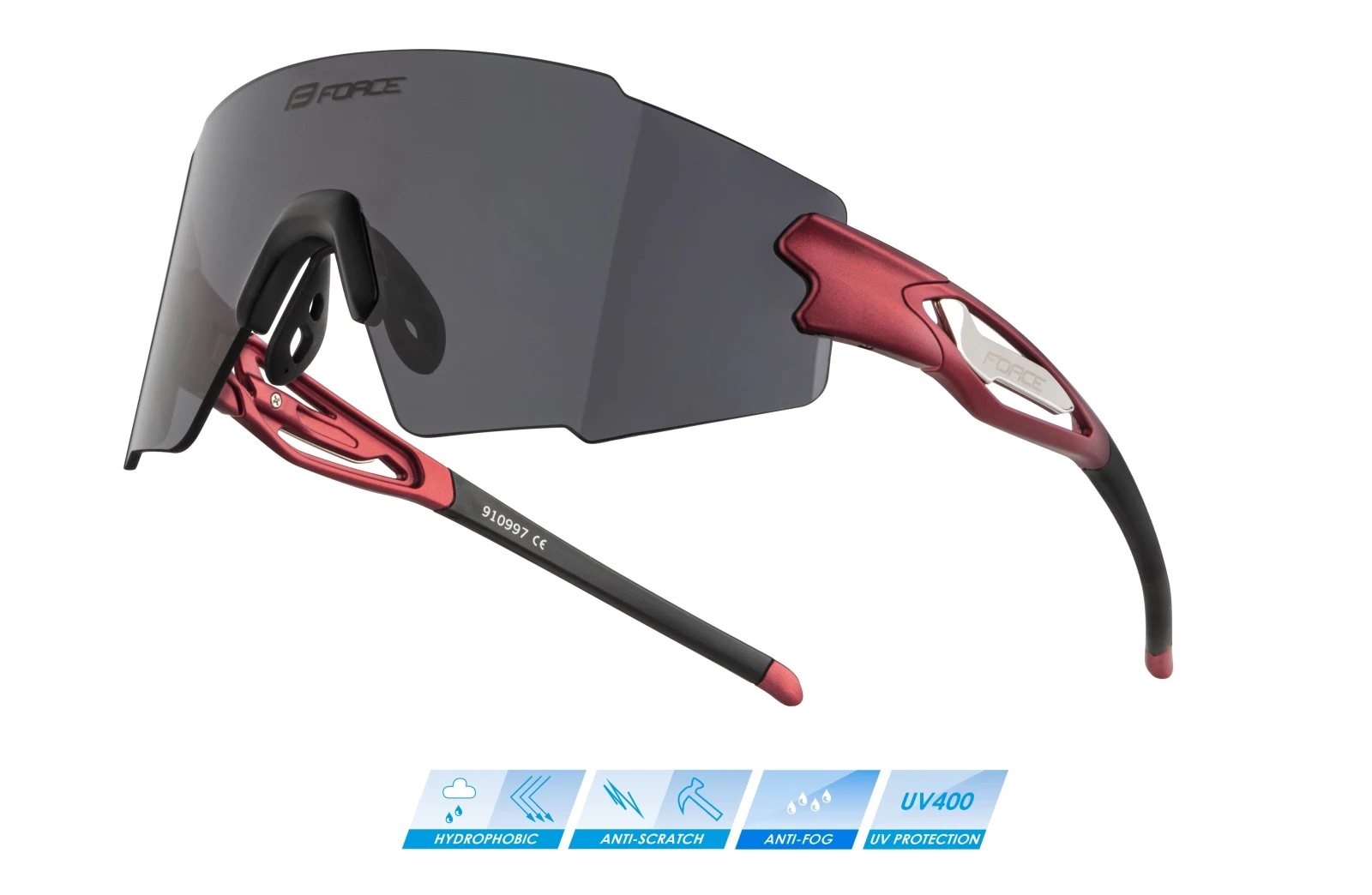 1. Ochelari Force Mantra Mirror rosu negru Rosu/Negru