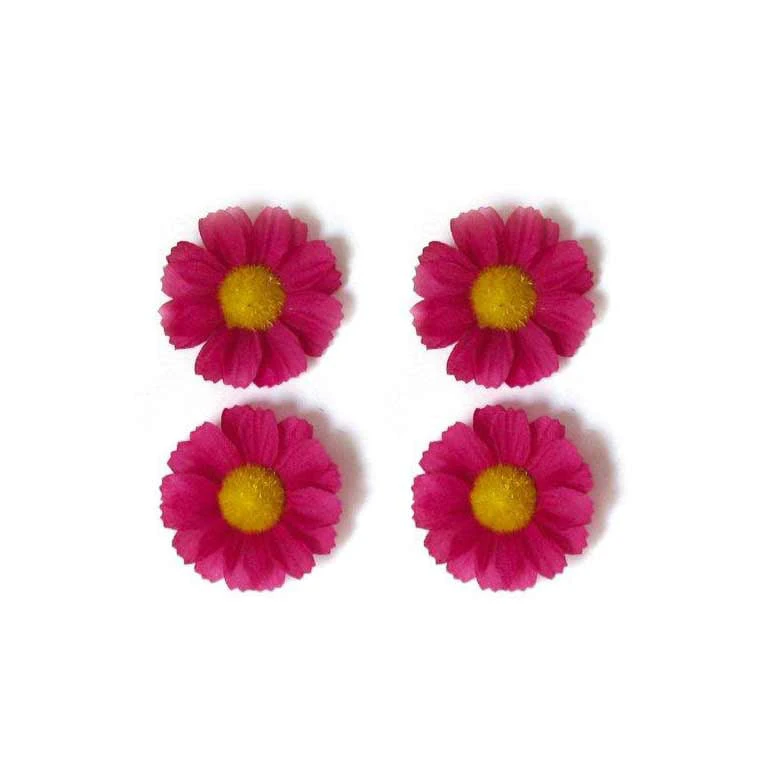 1. Ornament Cos Basil Daisies Flowers Set 4 Buc Magenta Magenta