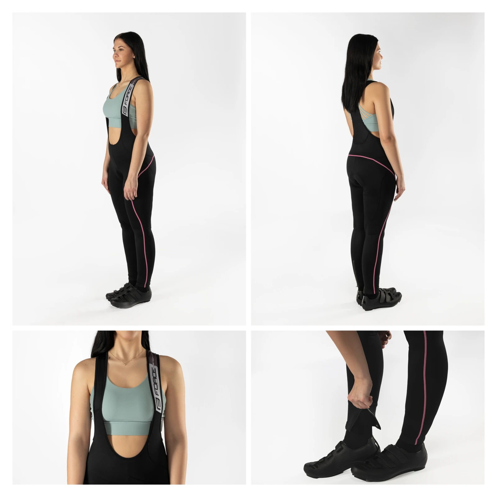 3. Pantaloni cu bretele si bazon Force Bright negri L L