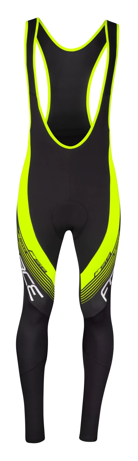 1. Pantaloni Force F58 cu bretele si bazon Negru-Fluo S S, Negru/Galben fluo