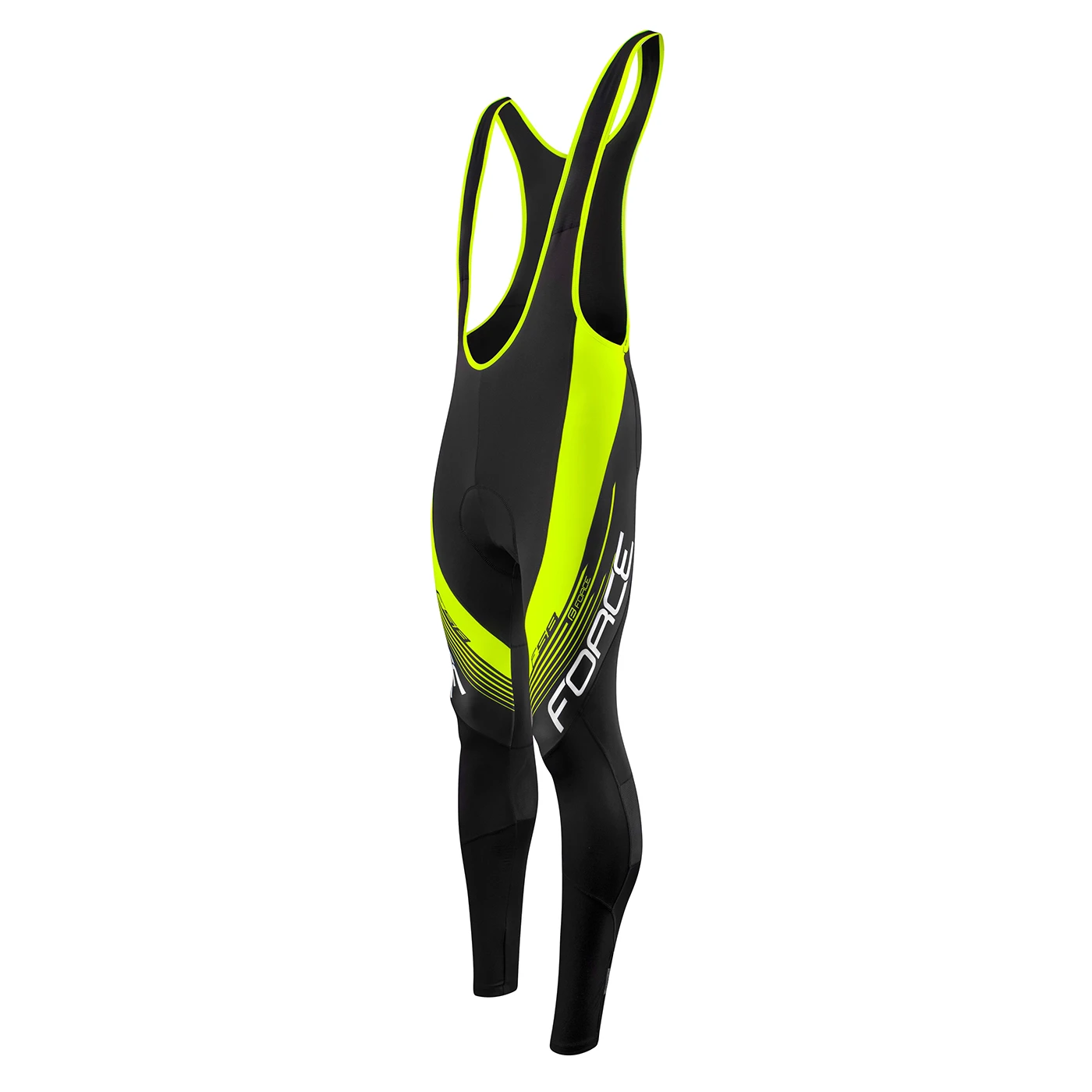 2. Pantaloni Force F58 cu bretele si bazon Negru-Fluo XXL XXL, Negru/Galben fluo