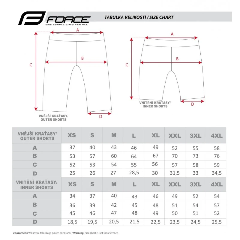 7. Pantaloni scurti Force MTB-11, bazon detasabil, Rosu Negru, XXXL XXXL, Rosu/Negru