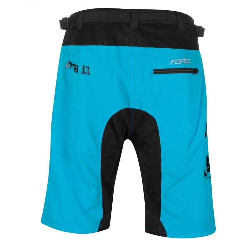 3. Pantaloni scurti Force MTB-11, bazon detasabil, Albastru Negru, M M, Albastru/Negru