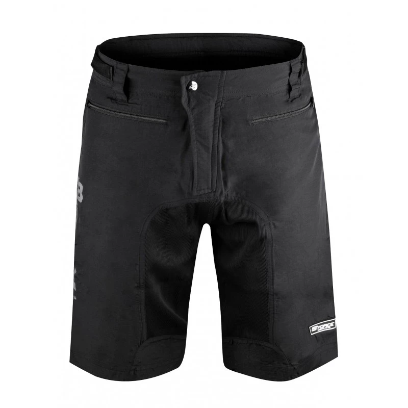 2. Pantaloni scurti Force MTB-11, bazon detasabil, Negru Antracit, L L, Negru