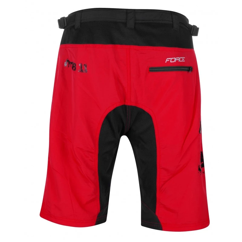 3. Pantaloni scurti Force MTB-11, bazon detasabil, Rosu Negru, XXXL XXXL, Rosu/Negru