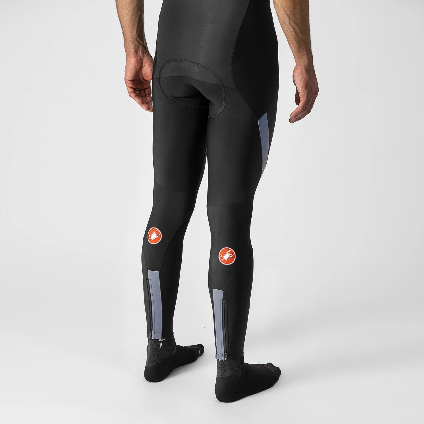 3. Pantaloni lungi cu bretele Castelli Sorpasso RoS, pt barbati, negru argintiu reflex, M Negru/Argintiu Reflex, M