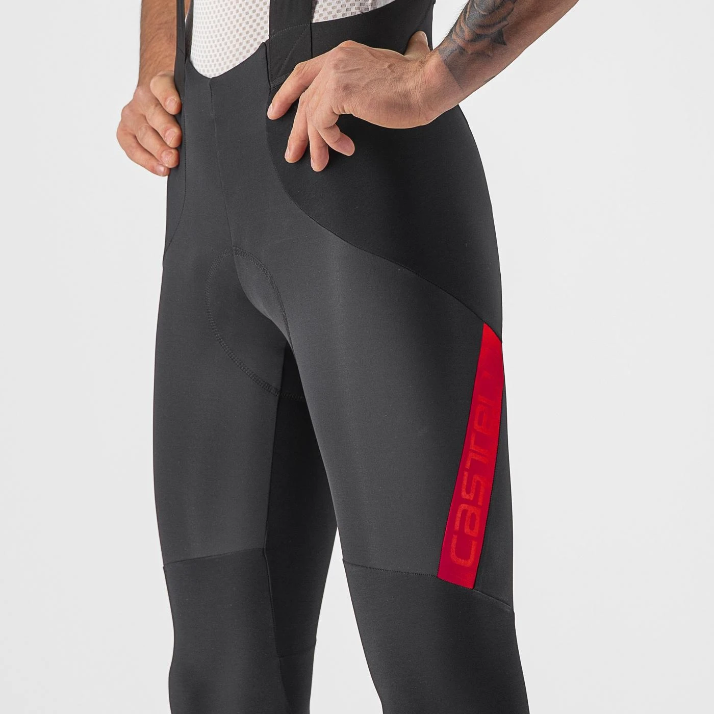 5. Pantaloni lungi cu bretele Castelli Sorpasso RoS, Negru Rosu XXXL Negru/Rosu Flacara, XXXL