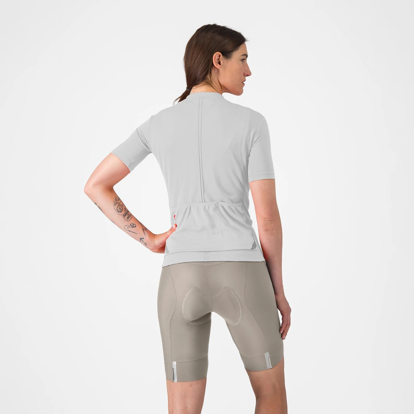 2. Pantaloni scurti Castelli Prima 2, pentru femei, gri argila alb fildes, XL Gri Argila/Alb Fildes, XL