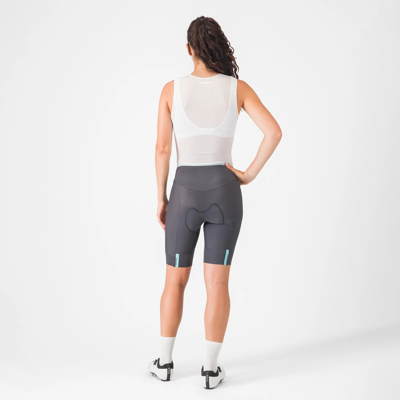 5. Pantaloni scurti Castelli Prima 2, pentru femei, gri inchis albastru piscina, L Gri Inchis/Albastru Piscina, L
