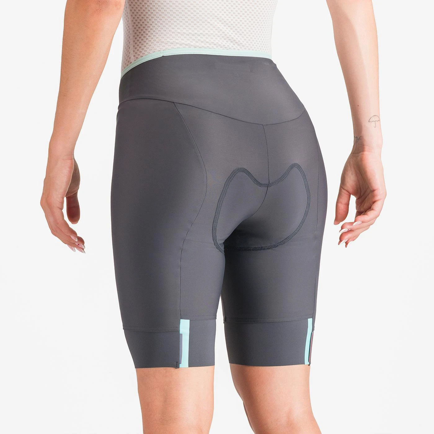 6. Pantaloni scurti Castelli Prima 2, pentru femei, gri inchis albastru piscina, L Gri Inchis/Albastru Piscina, L