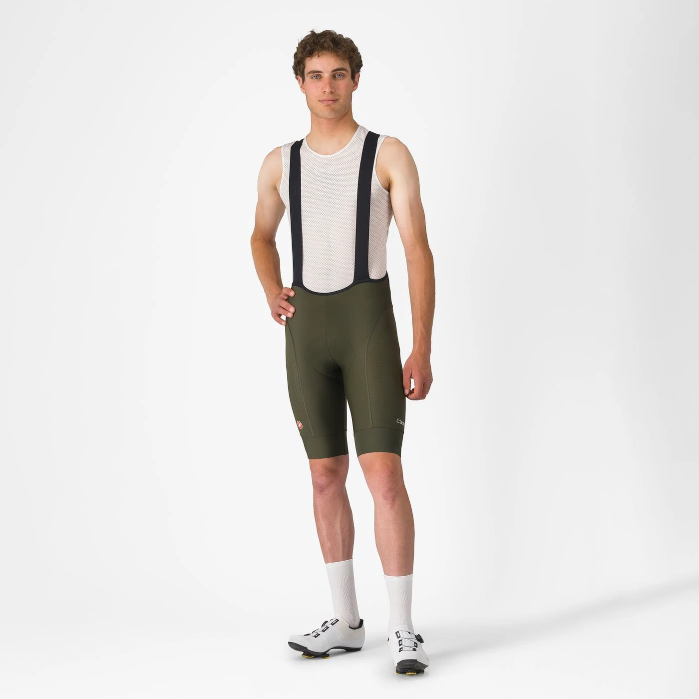 4. Pantaloni scurti cu bretele Castelli Competizione 2, pentru barbati, verde inchis, L Verde inchis, L