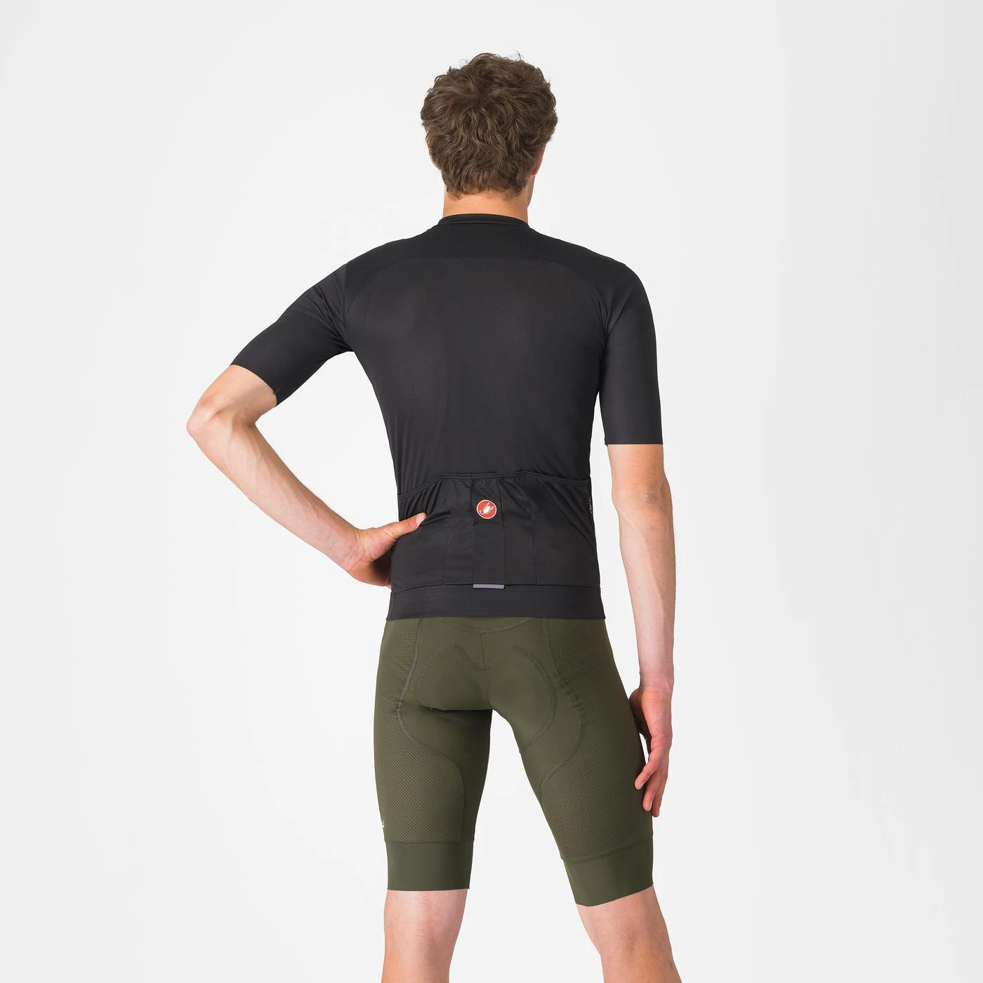 2. Pantaloni scurti cu bretele Castelli Competizione 2, pentru barbati, verde inchis, L Verde inchis, L