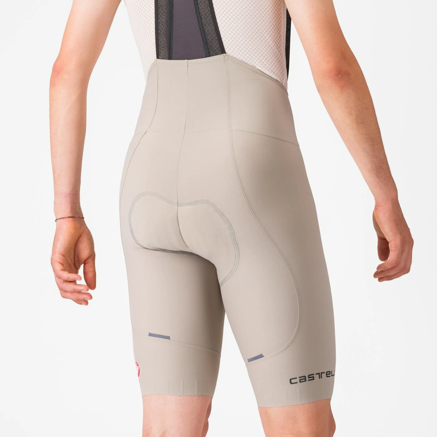 6. Pantaloni scurti cu bretele Castelli Espresso, pentru barbati, gri argila, XS Gri Argila, XS