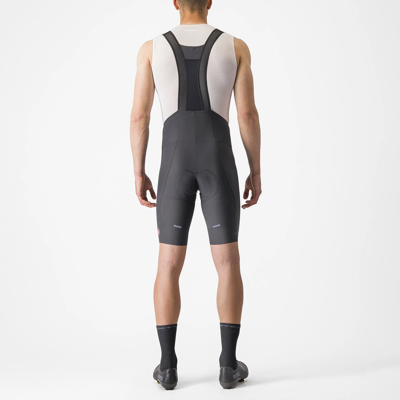 2. Pantaloni scurti cu bretele Castelli Espresso, pentru barbati, gri inchis, XS Gri Inchis, XS